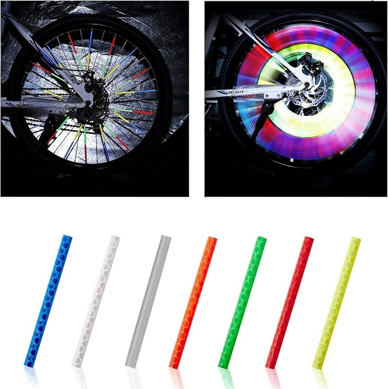SOPINEKO 72Pcs Spoke Reflectors Wheel Decoration Warning Spoke Skin Covers Trim Wrap Cover Pipe for Night Cycling Riding Motorcycle Motocross Pit Dirt Bike - Image 5